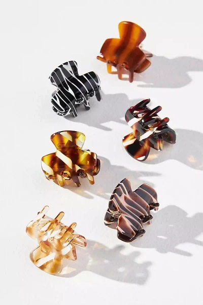 Anthropologie Speckled Mini Hair Clip Set In Multicolor