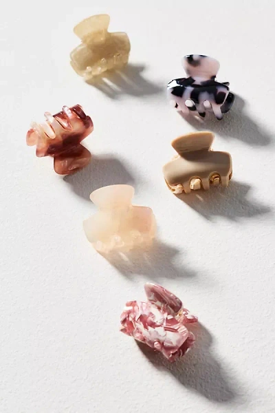 Anthropologie Speckled Mini Hair Clip Set In Pink