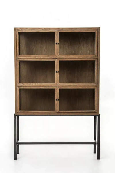 Anthropologie Spencer Oak Curio Display Cabinet