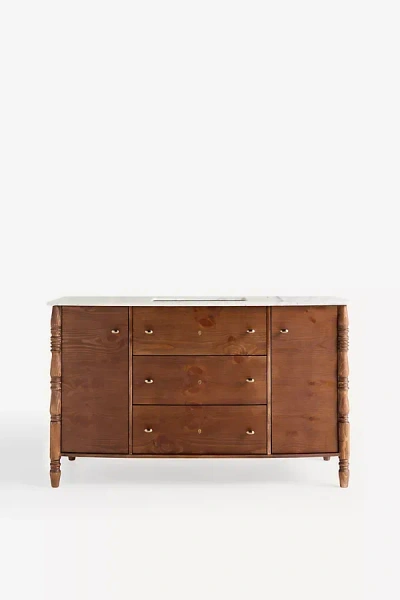 Anthropologie Spindle Single-wide Bathroom Vanity In Brown