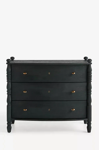 Anthropologie Spindle Three-drawer Dresser In Black