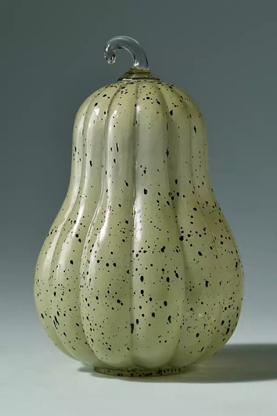 Anthropologie Splatter Glass Pumpkin In Green