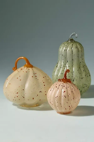Anthropologie Splatter Glass Pumpkin In Multi