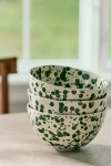 Anthropologie Splatter Portuguese Stoneware Cereal Bowl In Green