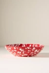 Anthropologie Splatter Portuguese Stoneware Pasta Bowl In Red
