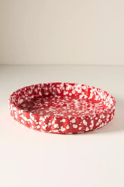 Anthropologie Splatter Portuguese Stoneware Pie Dish