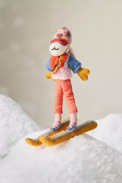 Anthropologie Sporty Bunny Felt Ornament In Multi