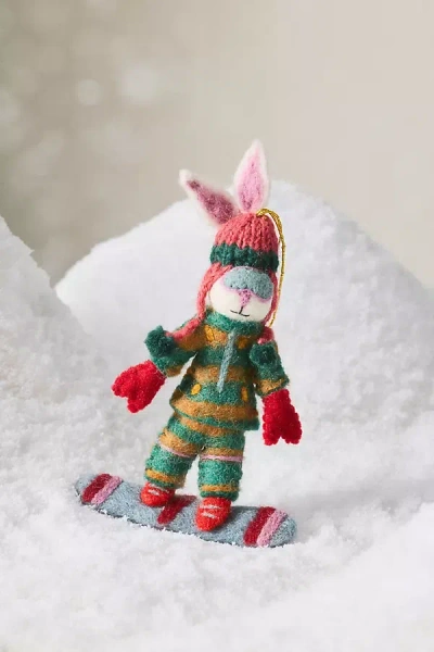 Anthropologie Sporty Bunny Felt Ornament In Multi