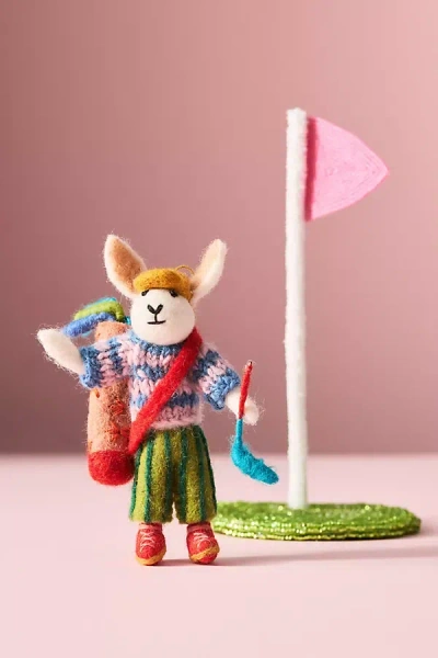 Anthropologie Sporty Bunny Felt Ornament In Multi
