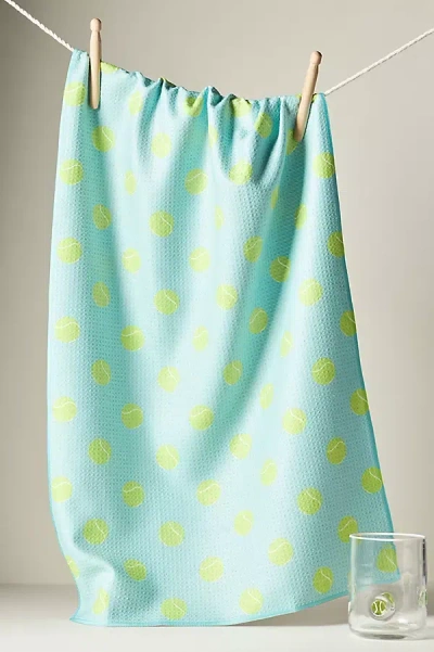 Anthropologie Sporty Geometric Dish Towel In Blue