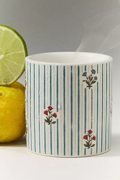 Anthropologie Spring Cottage Fresh Spring Rain & Bright Bergamot Ceramic Boxed Candle In Multi