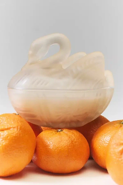 Anthropologie Spring Swan Fruity Clementine & Jasmine Figural Glass Candle In Orange