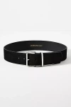 Anthropologie Square-buckle Suede Belt In Black
