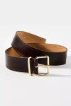 Anthropologie Square-buckle Suede Belt In Brown