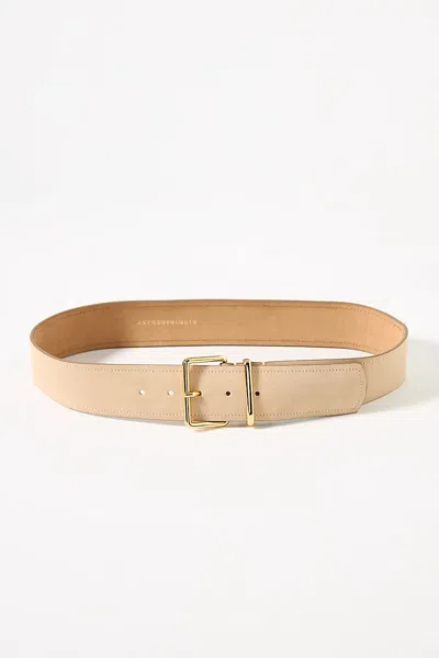 Anthropologie Square-buckle Suede Belt In Neutral