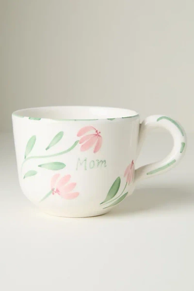 Anthropologie Stefania Italian Earthenware Mug In White