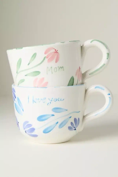 Anthropologie Stefania Italian Earthenware Mug In White