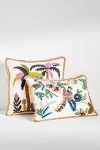 Anthropologie Stela Embroidered Cotton Fringe Pillow