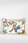 Anthropologie Stela Embroidered Cotton Fringe Pillow In Multi
