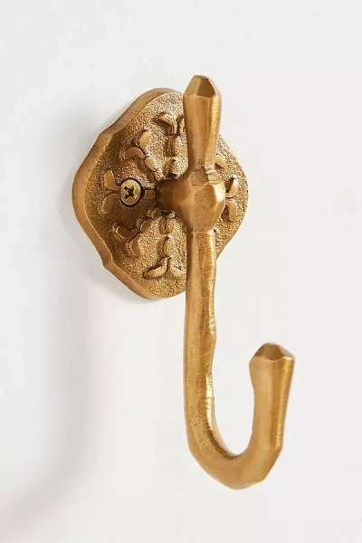 Anthropologie Stella Brass Kitchen Wall Hook In Brown