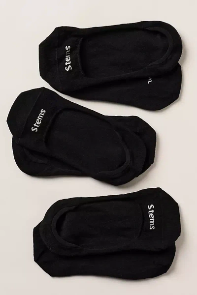 Anthropologie Stems Step Socks, Set Of 3 In Black