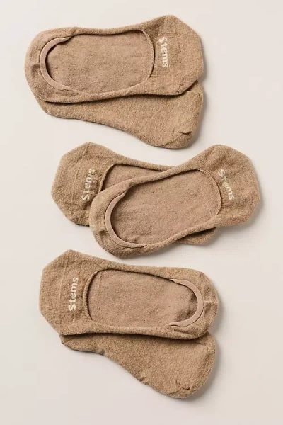 Anthropologie Stems Step Socks, Set Of 3 In Brown