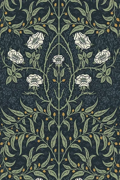 Anthropologie Stenciled Floral Vintage Peel-and-stick Wallpaper In Multi
