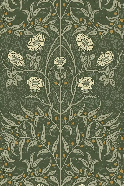 Anthropologie Stenciled Floral Vintage Peel-and-stick Wallpaper In Multi