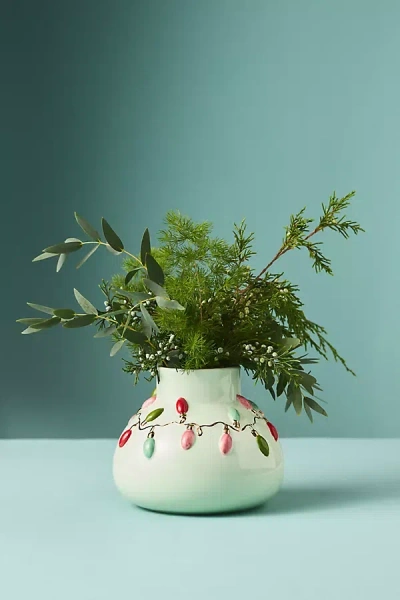 Anthropologie String Light Vase In White