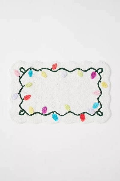 Anthropologie String Lights Tufted Bath Mat In Multi