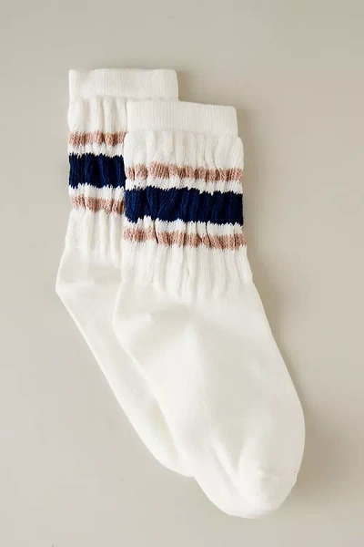 Anthropologie Stripe Slouch Socks In White