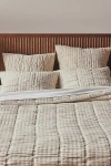 Anthropologie Striped Cotton Gauze Coverlet In Neutral
