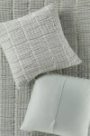 Anthropologie Striped Cotton Gauze Euro Sham In Gray