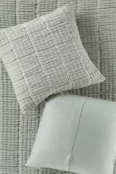 Anthropologie Striped Cotton Gauze Euro Sham