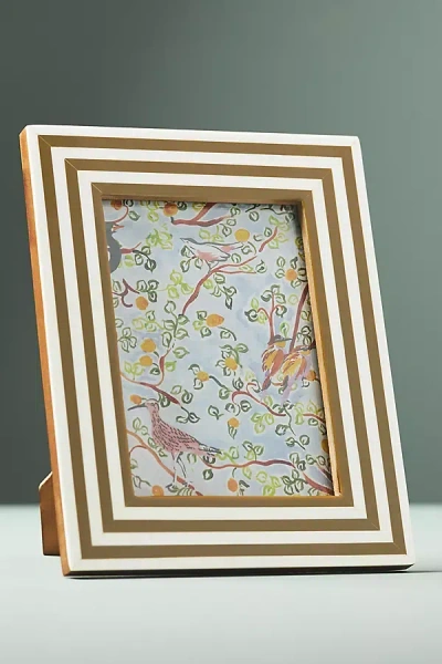 Anthropologie Striped Resin Frame In Brown