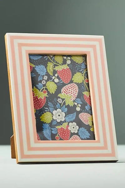 Anthropologie Striped Resin Frame In Orange