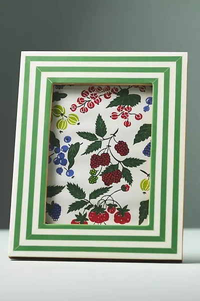 Anthropologie Striped Resin Frame In Green