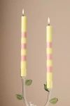 Anthropologie Striped Taper Candles, Set Of 2 In Multi