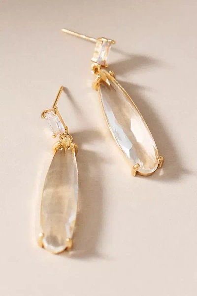 Anthropologie Studio Bride Baguette Dewdrop Earrings In Metallic