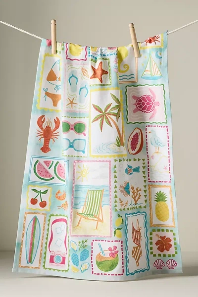 Anthropologie Summer Collage Dish Towel In Multi