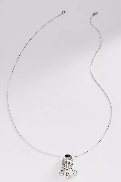 Anthropologie Summer Studio Shell Pendant Necklace In Silver