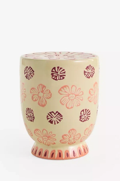 Anthropologie Sundaze Indoor/outdoor Ceramic Side Table In Brown