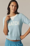 Anthropologie Sundry Half-sleeve Match Sweater