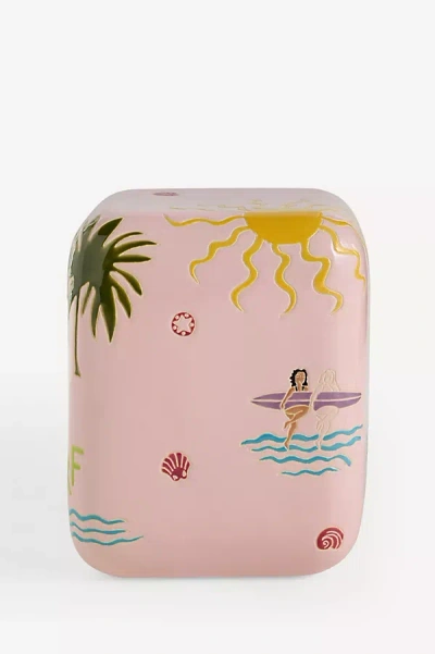 Anthropologie Surfer Indoor/outdoor Ceramic Side Table In Pink