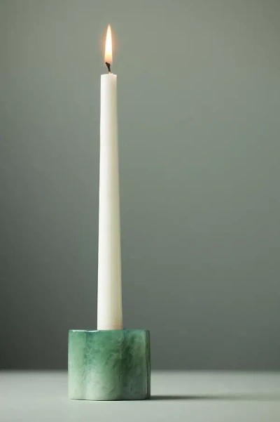 Anthropologie Susana Resin Candleholder In Green