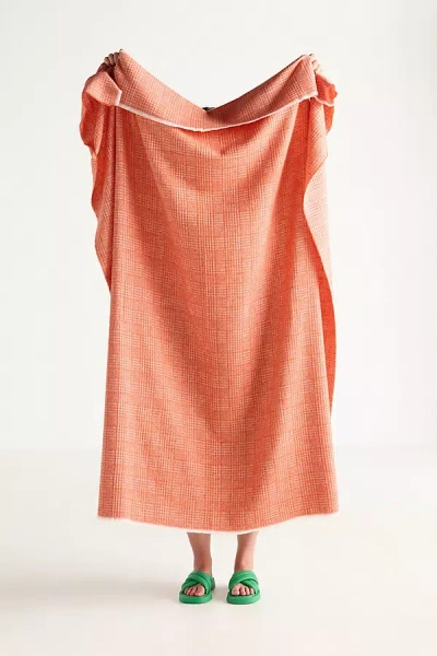 Anthropologie Sutton Plaid Throw Blanket In Pink