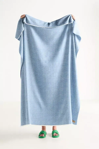 Anthropologie Sutton Plaid Throw Blanket In Blue