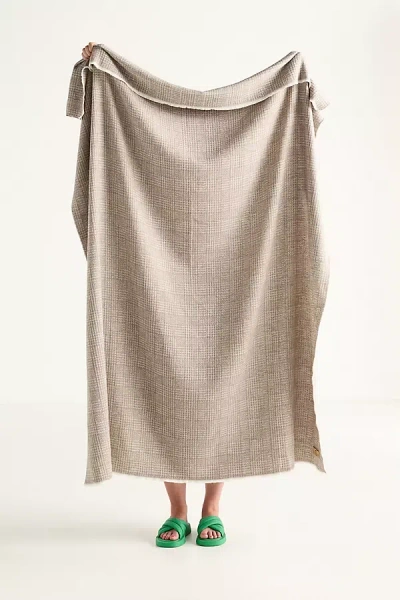 Anthropologie Sutton Plaid Throw Blanket In Neutral