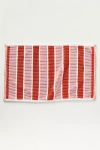 Anthropologie Sutton Tufted Cotton Stripe Bath Mat In Red