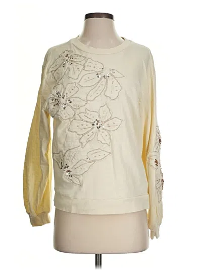 Pre-owned Anthropologie Sweatshirt In Ivory